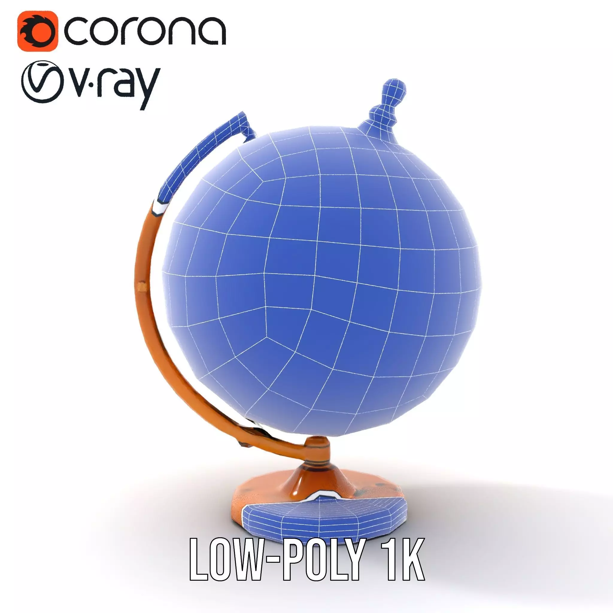 Vintage Brass Globe model pack Low-poly 3D model_20