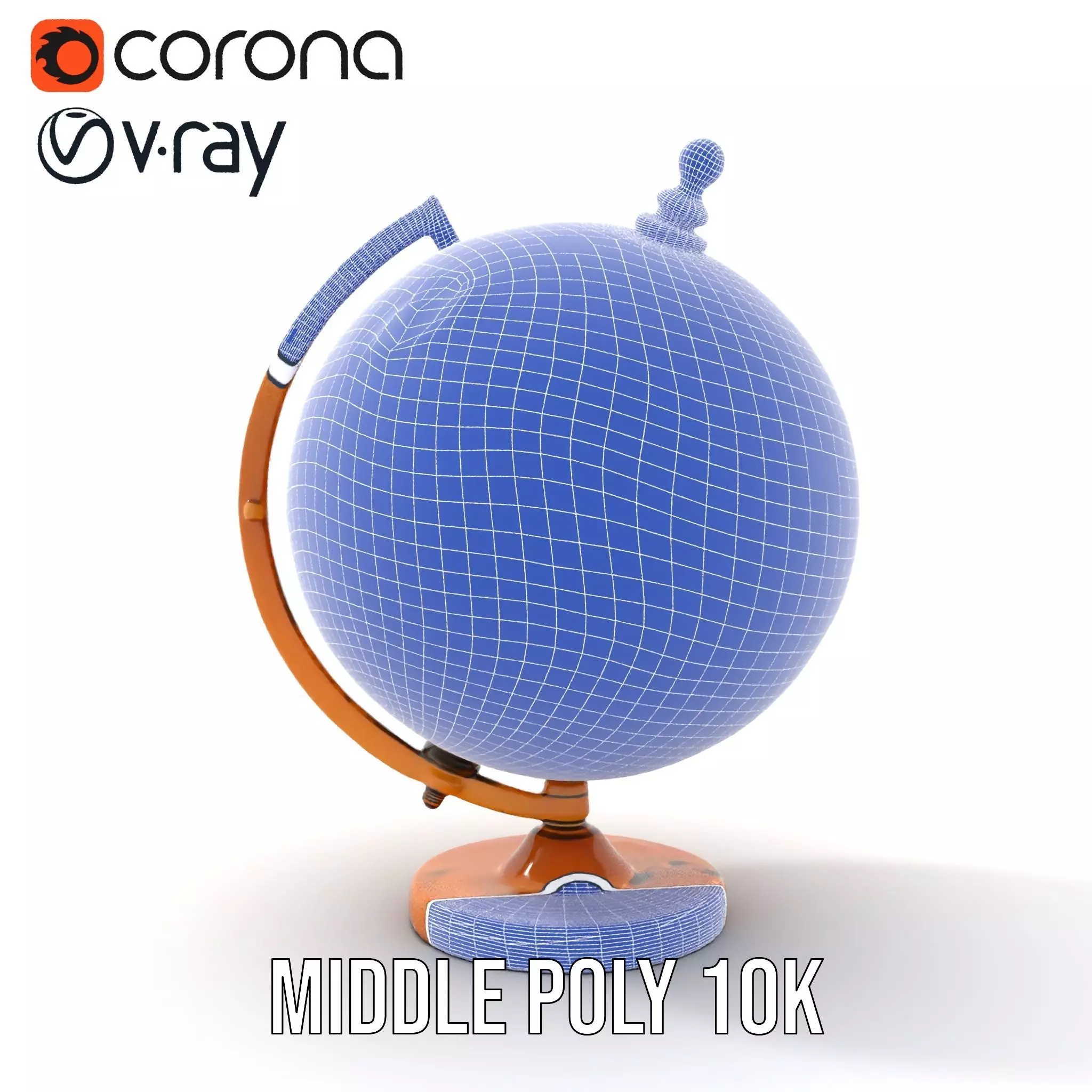 Vintage Brass Globe model pack Low-poly 3D model_30