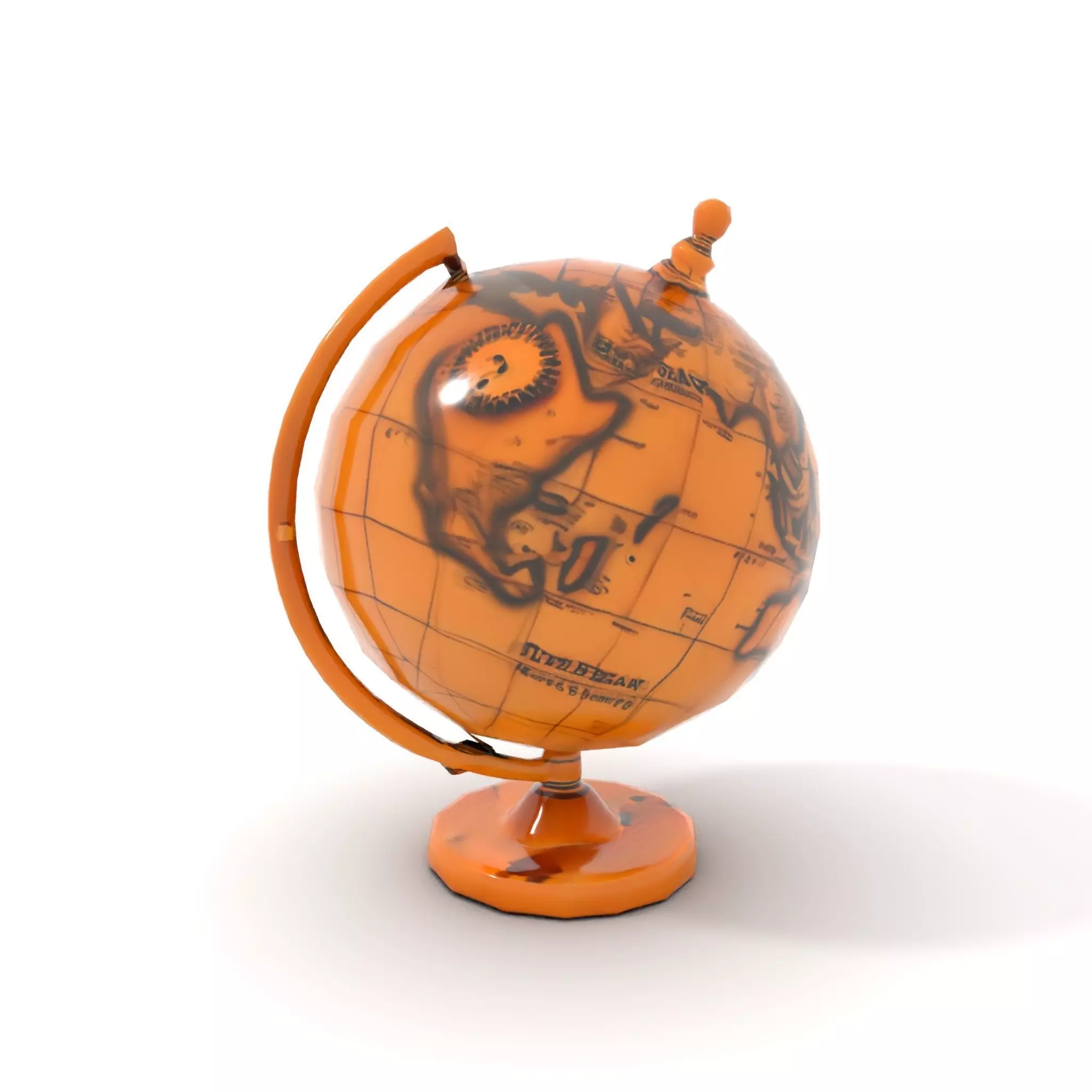 Vintage Brass Globe model pack Low-poly 3D model_7
