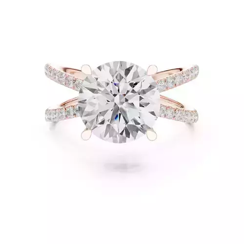 Round Cut Pave Diamond Engagement Wedding Ring 3DM STL Video