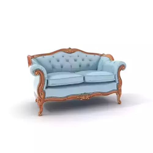Elegant Blue Sofa model pack Low-poly 3D model