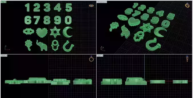 Charms Numeric Plain Collection 3D print model