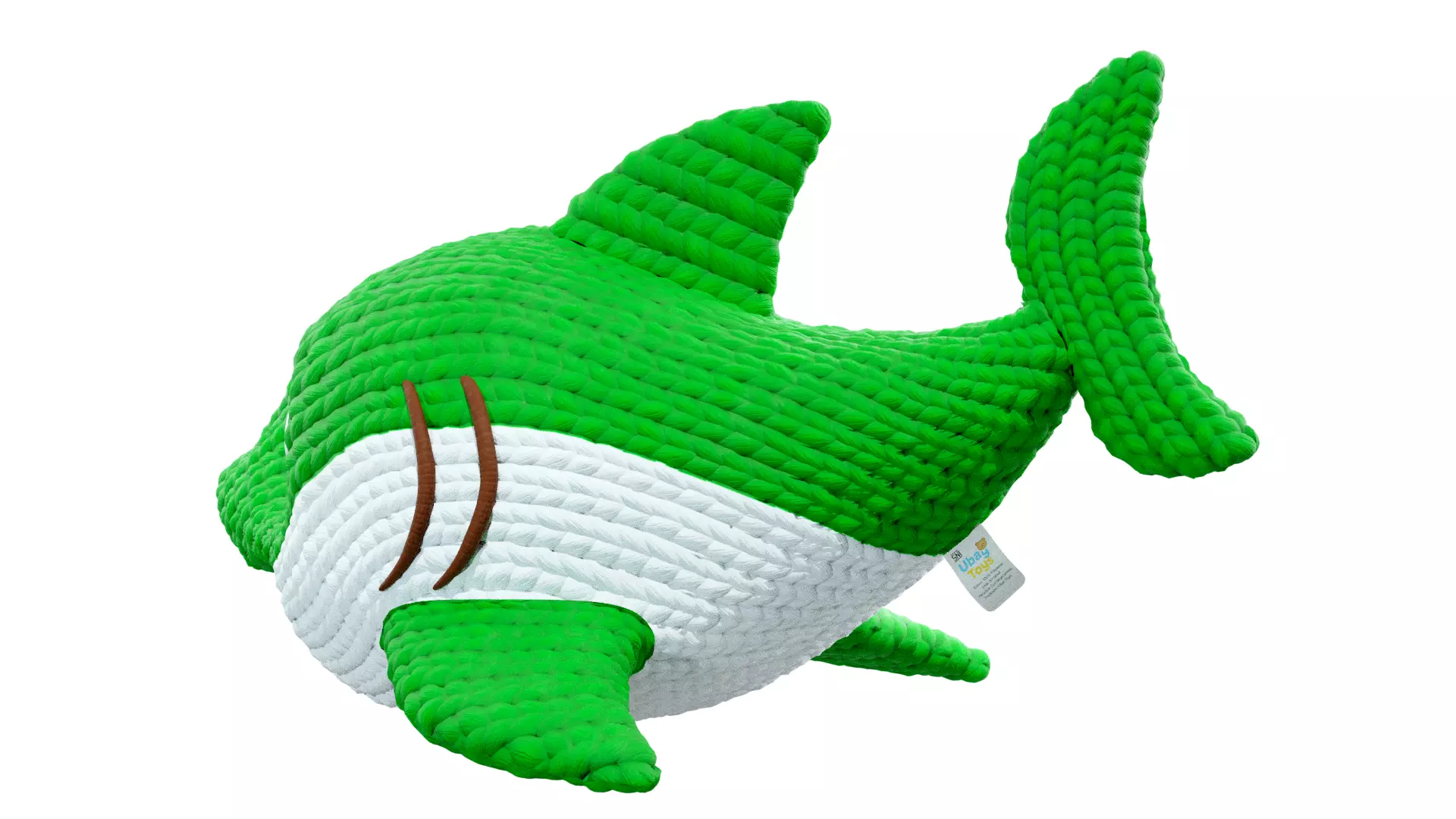 Knitted Doll Baby Shark Green 3D model_3