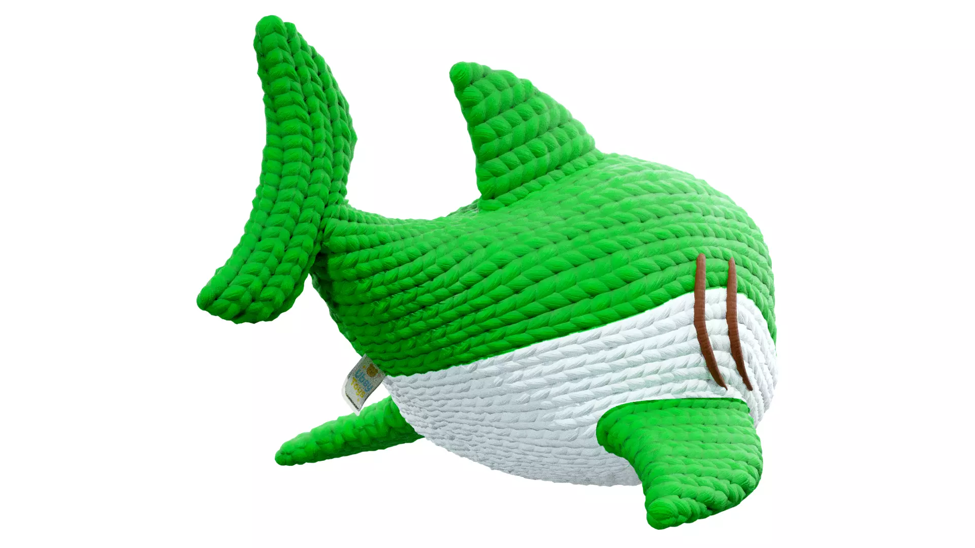 Knitted Doll Baby Shark Green 3D model_4