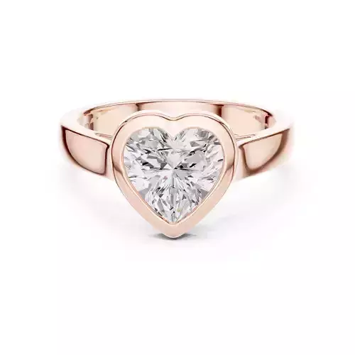 Solitaire Heart Cut Bezel Set  Diamond Engagement Ring FileVideo