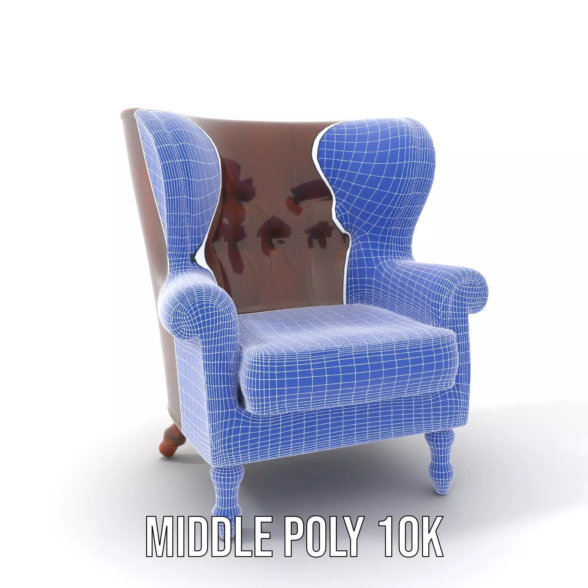Elegant Leather Armchair model pack Low-poly 3D model_29