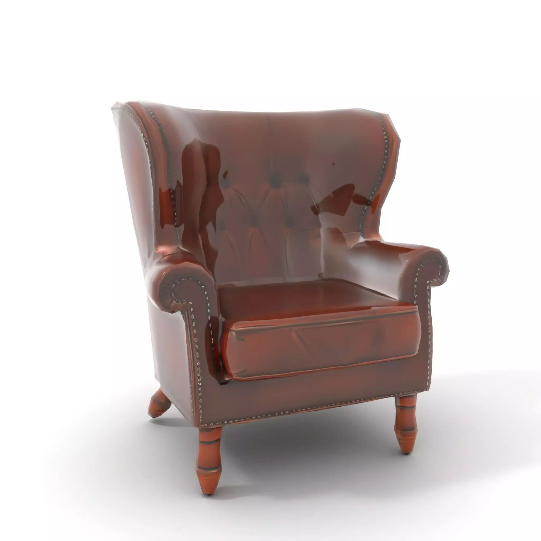 Elegant Leather Armchair model pack Low-poly 3D model_7