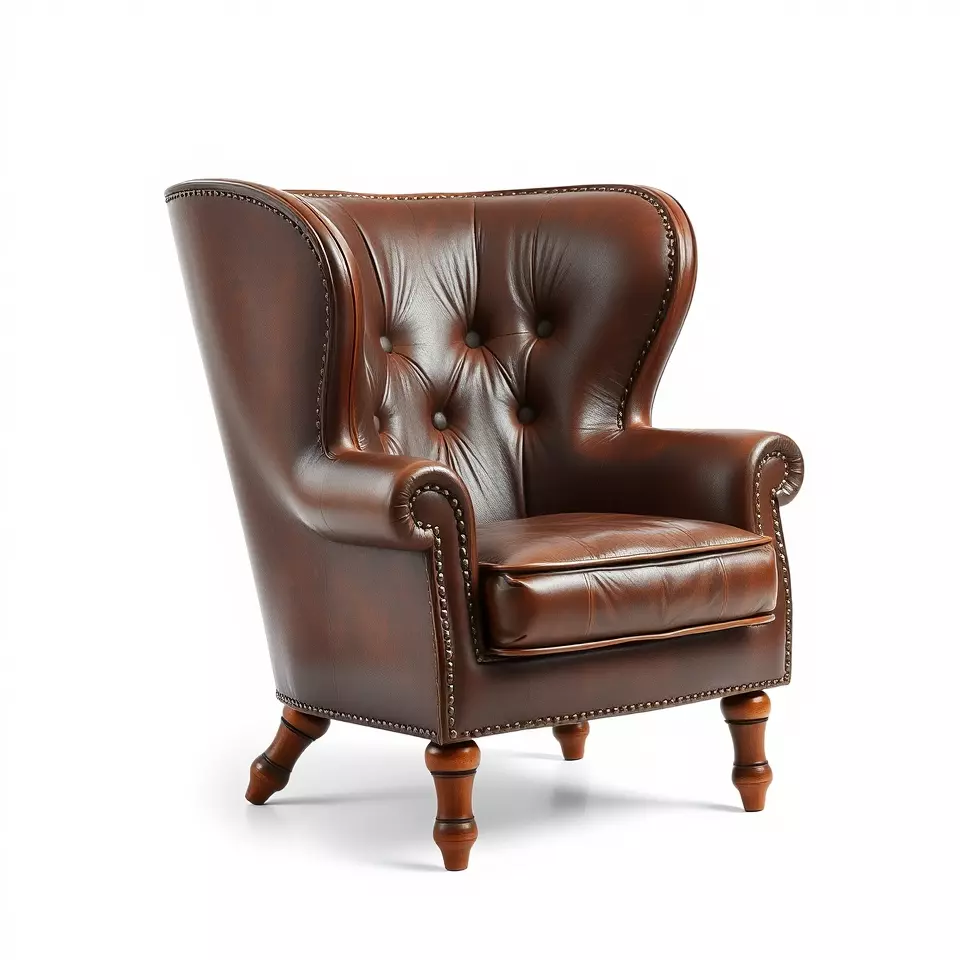 Elegant Leather Armchair model pack Low-poly 3D model_2