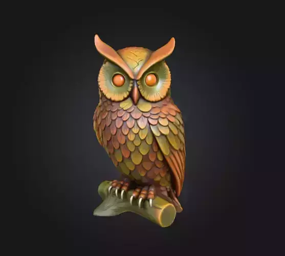 Ethereal Owl Low-poly 3D model