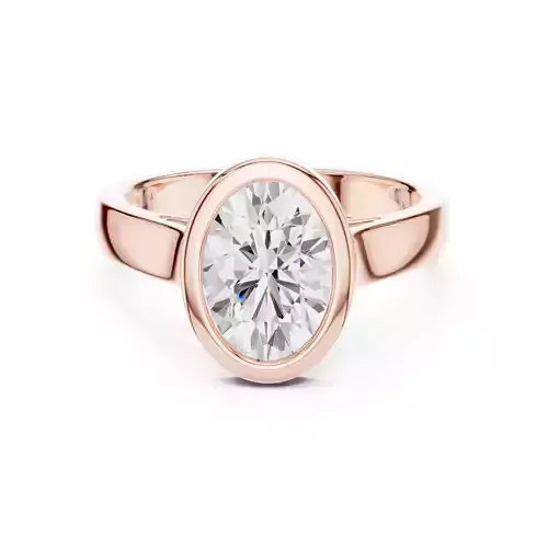 Solitaire Oval Cut Bezel Set Diamond Engagement Ring File Video