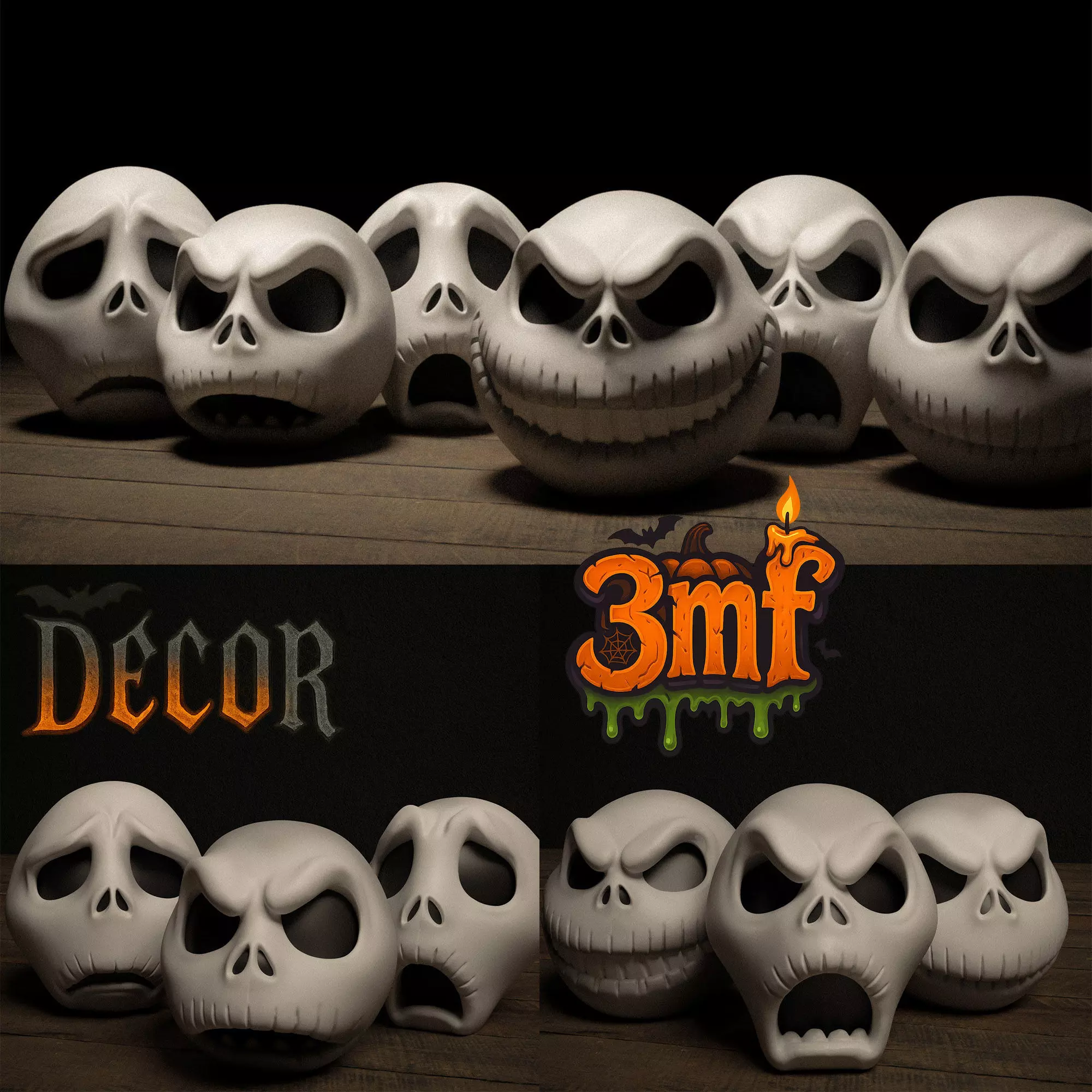 Jack Skellington Halloween Decor 6 Spooky Variants 3D print model_1