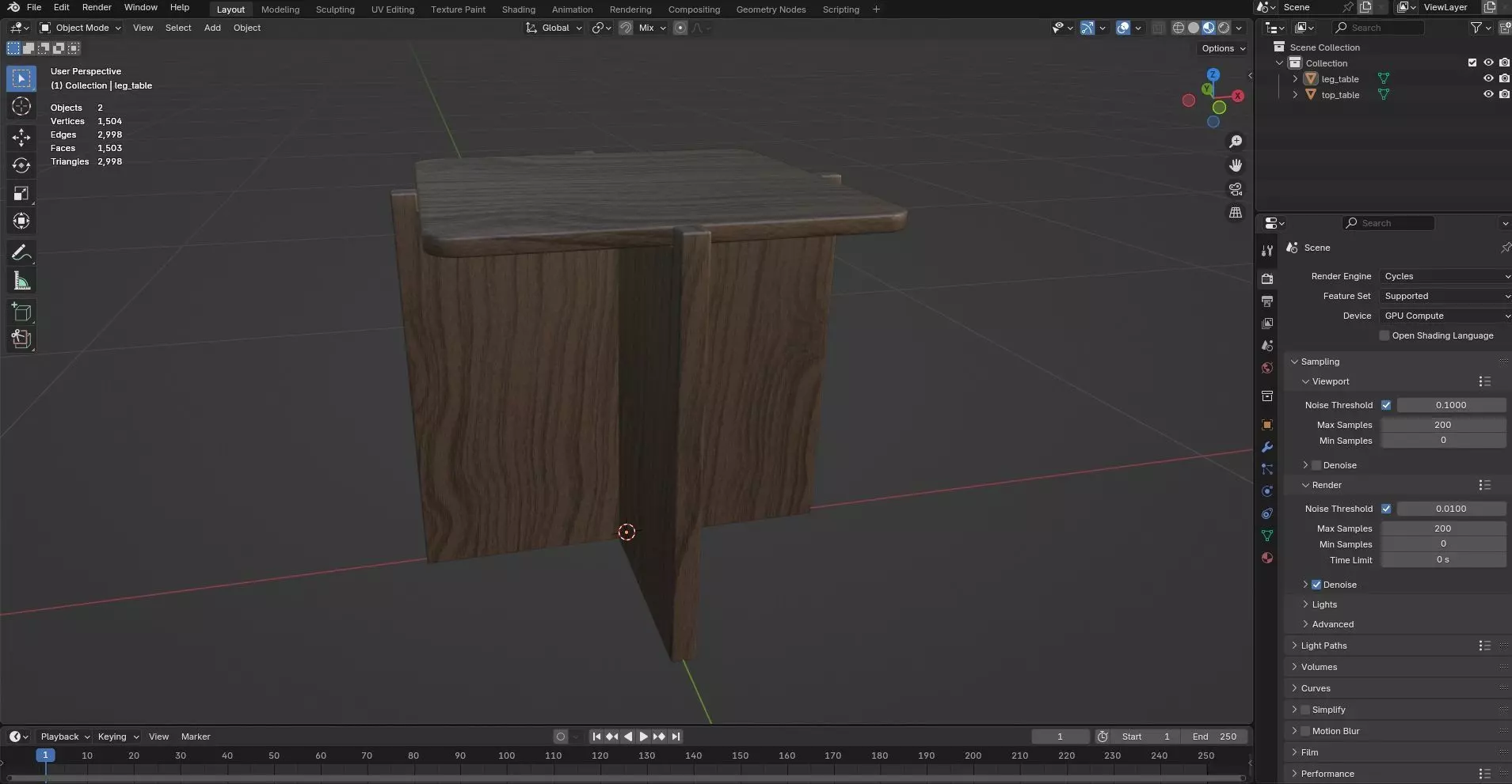 Square Table CG78 3D model_8