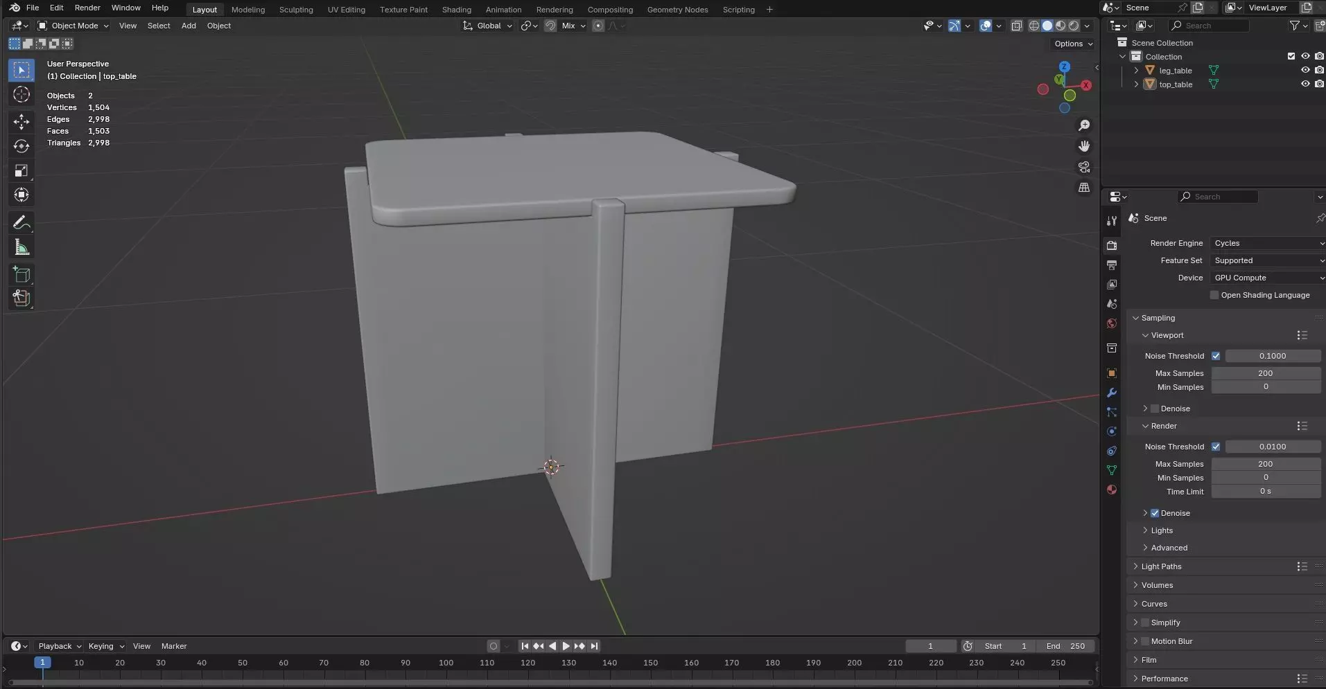 Square Table CG78 3D model_7