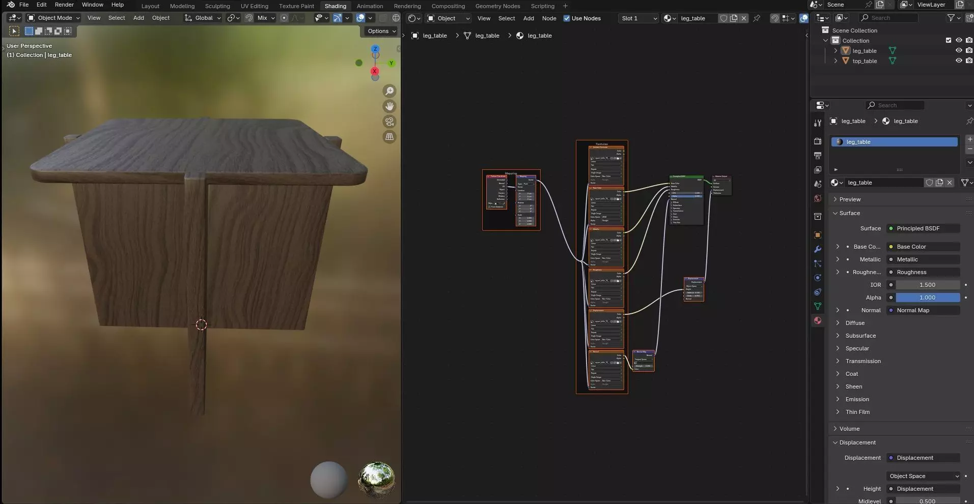 Square Table CG78 3D model_11