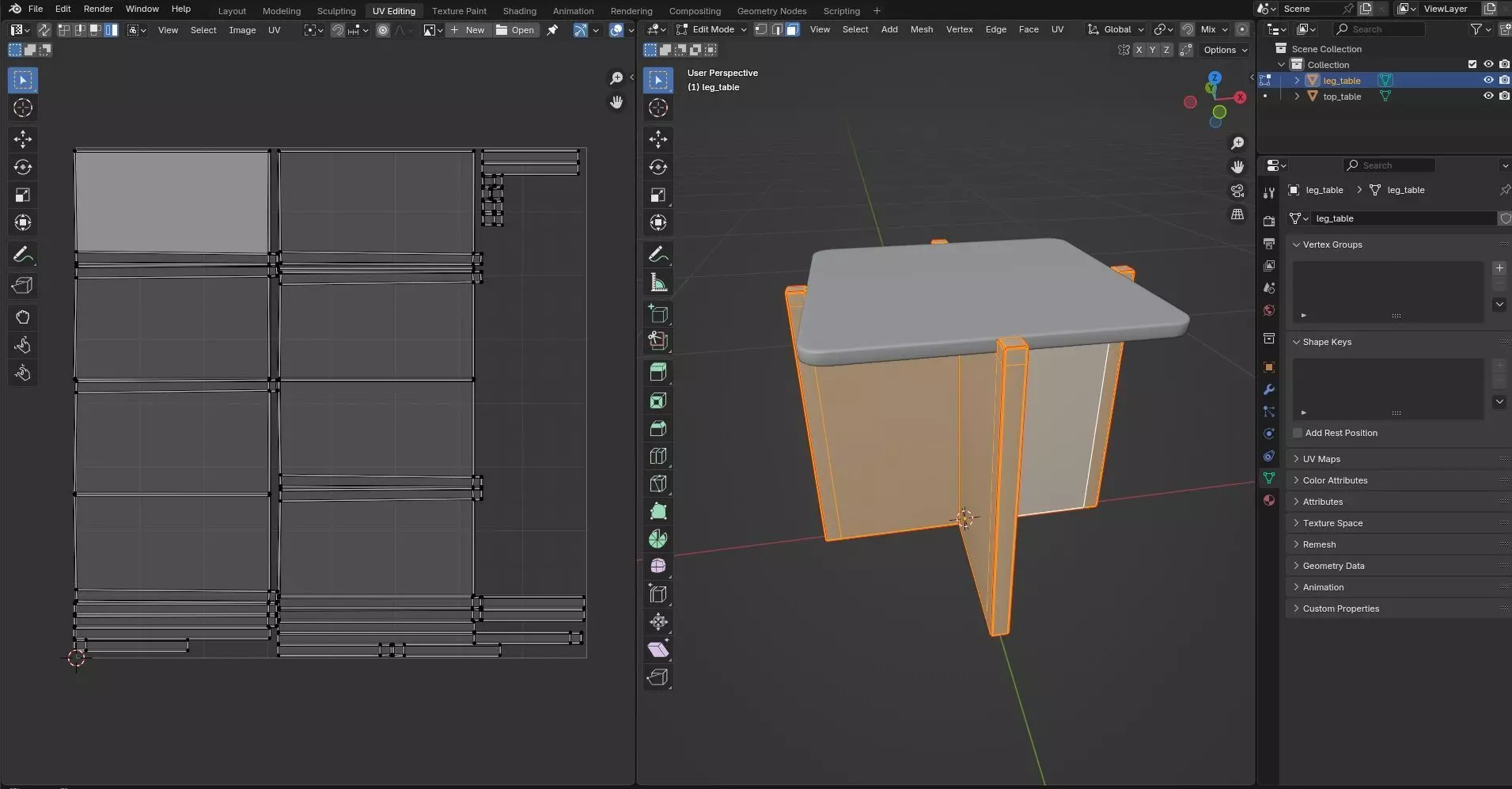 Square Table CG78 3D model_10