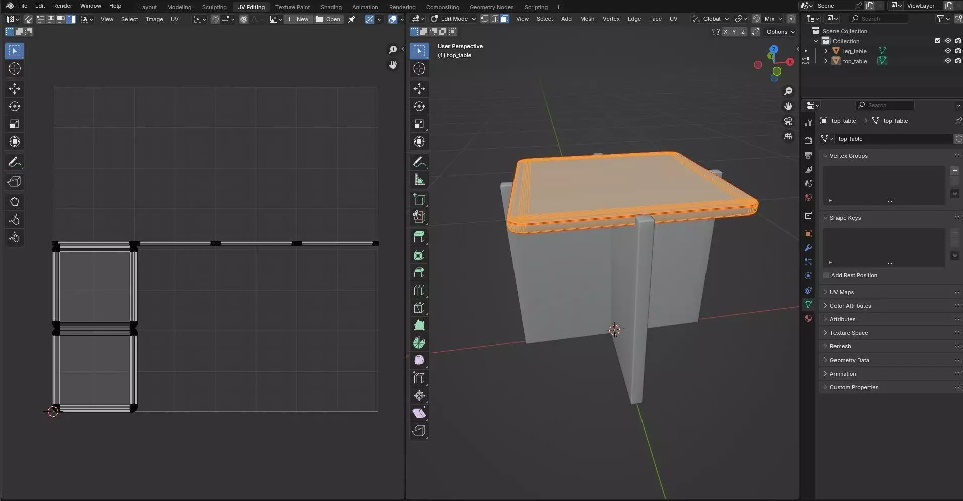 Square Table CG78 3D model_9