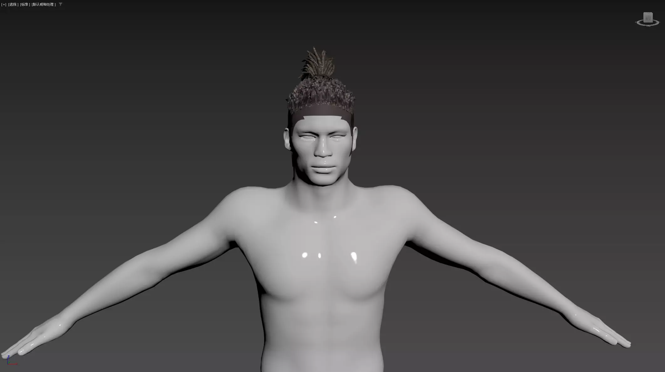 African character Hair Low-poly 3D model_13