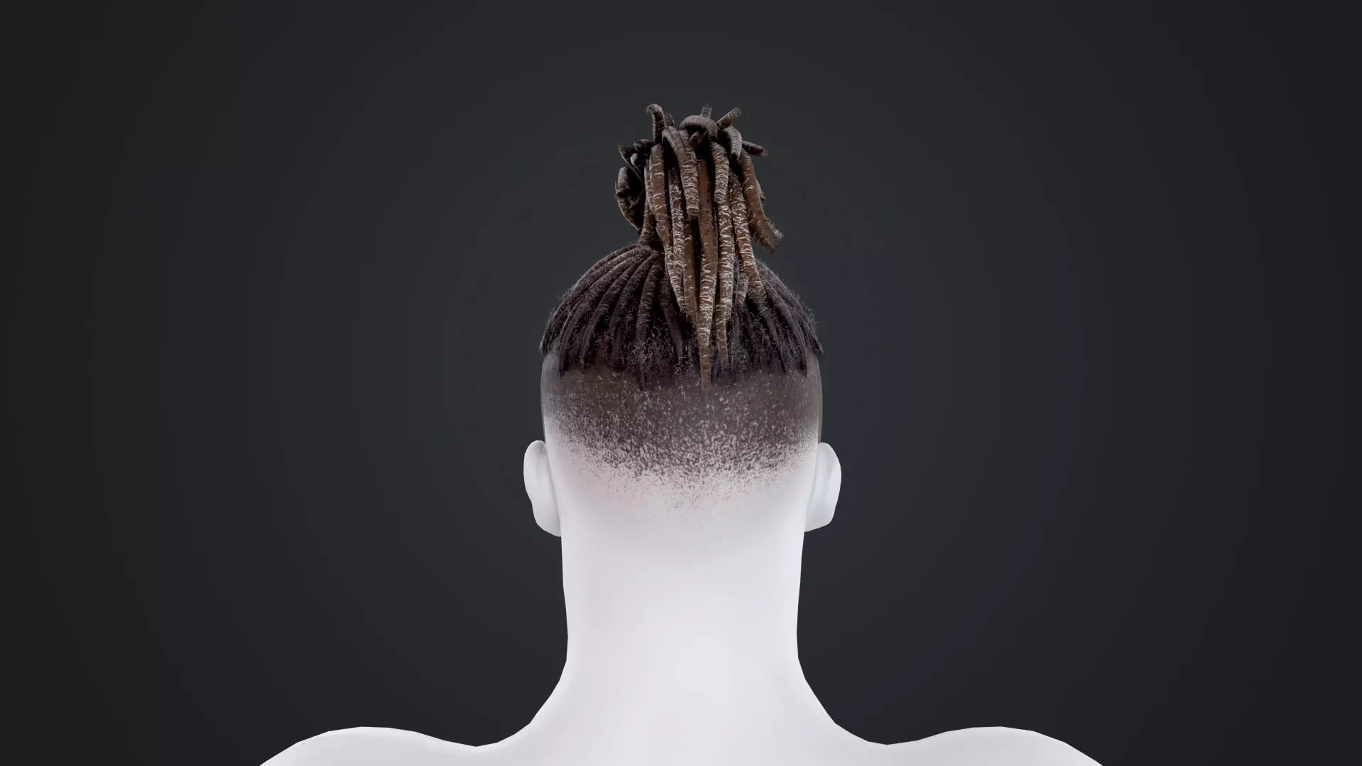 African character Hair Low-poly 3D model_4