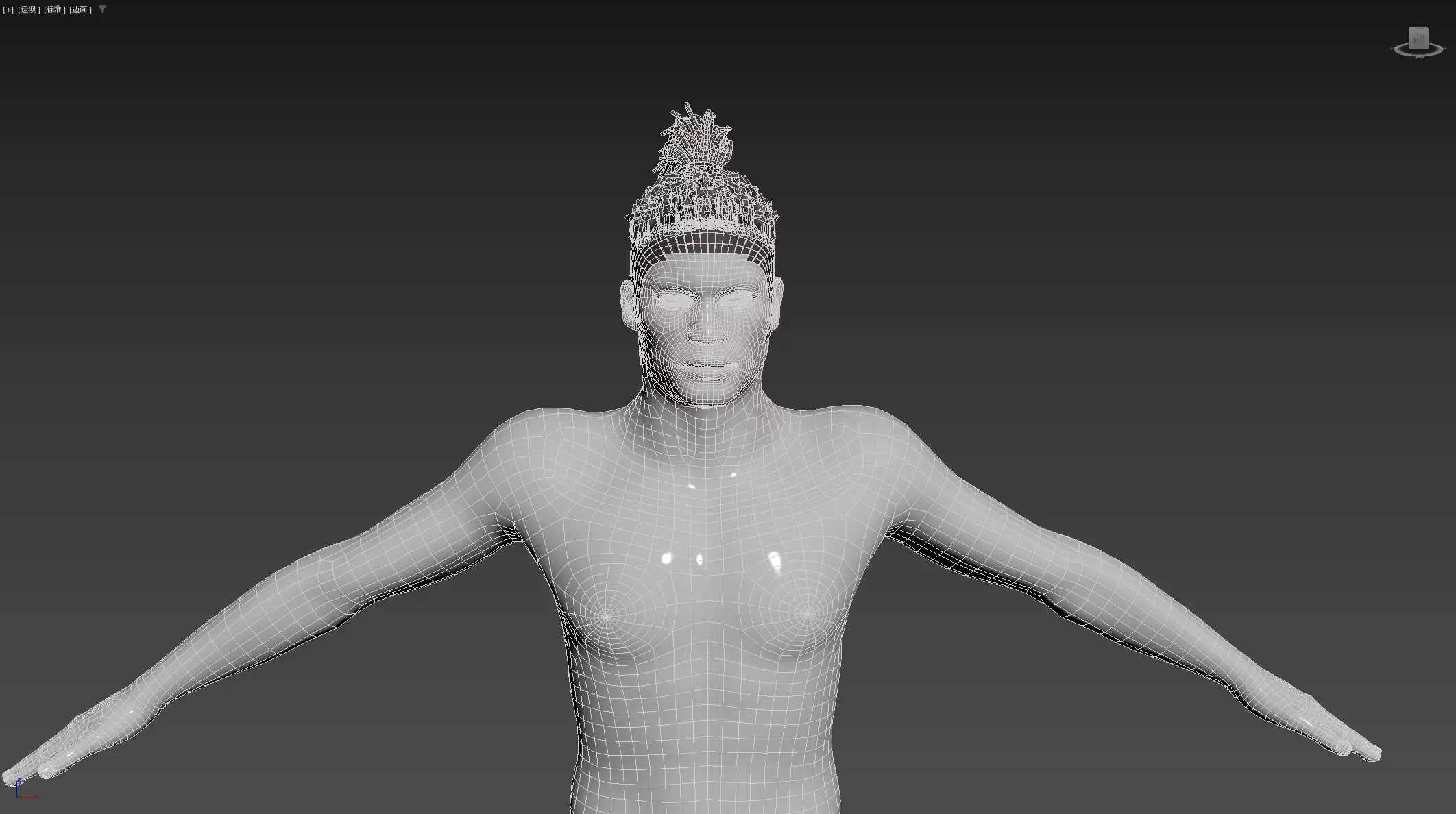 African character Hair Low-poly 3D model_14