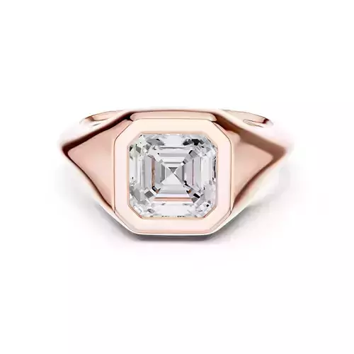 Solitaire Bezel Set Asscher Taper Shank Wedding Ring File Video