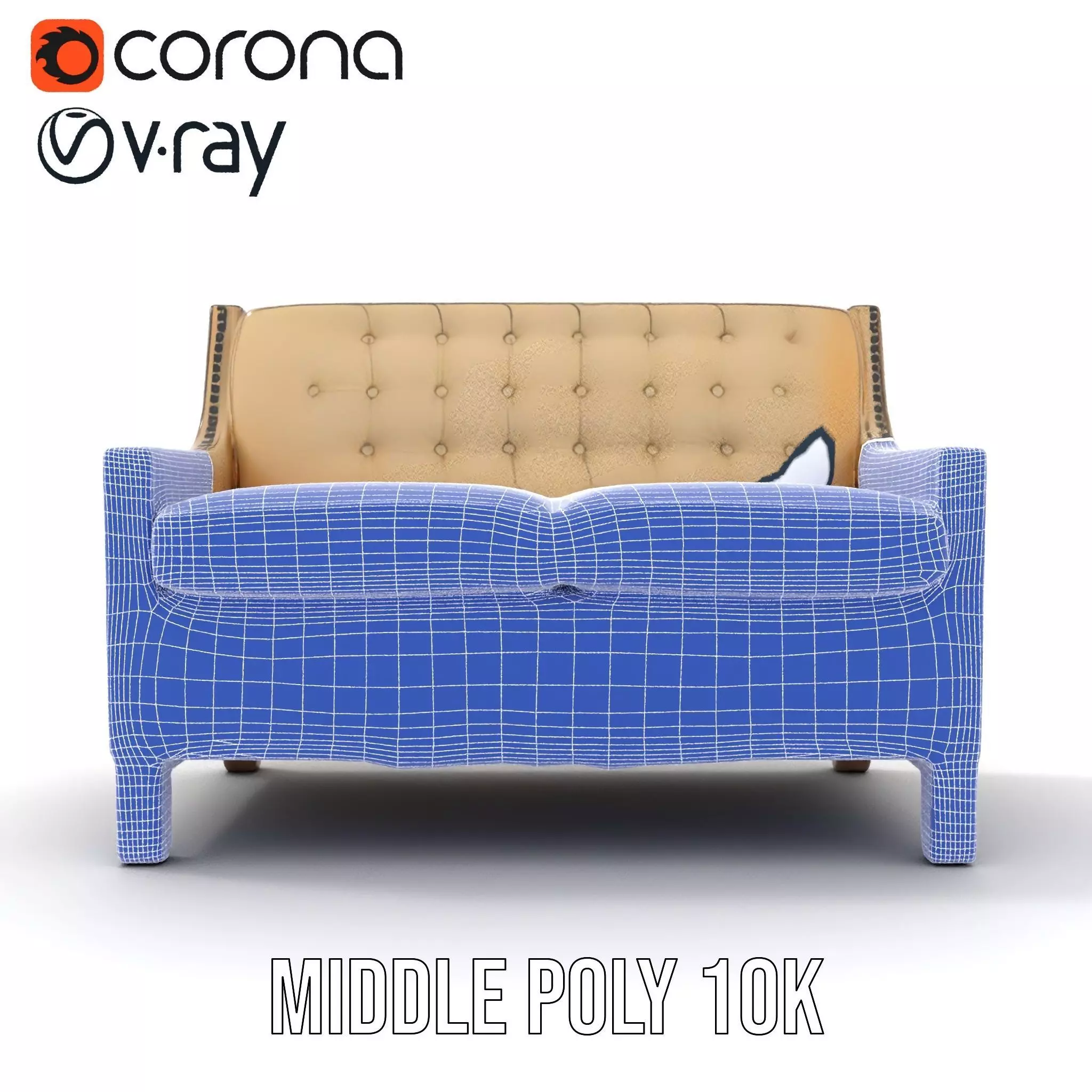 Patchwork Leather Sofa model pack Low-poly 3D model_29
