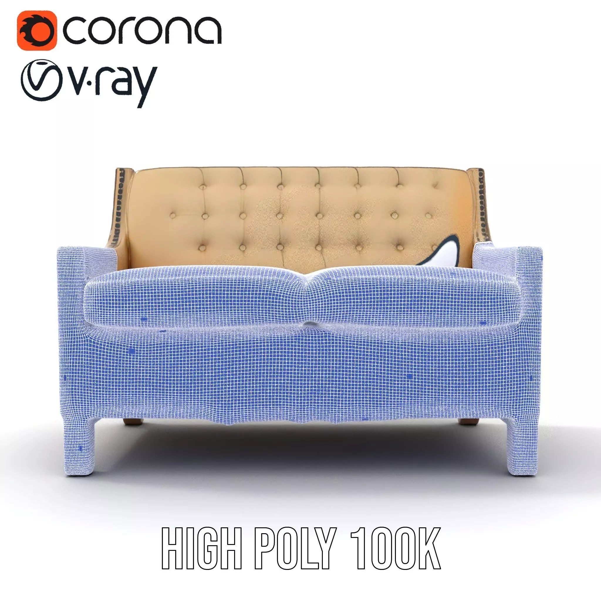 Patchwork Leather Sofa model pack Low-poly 3D model_33