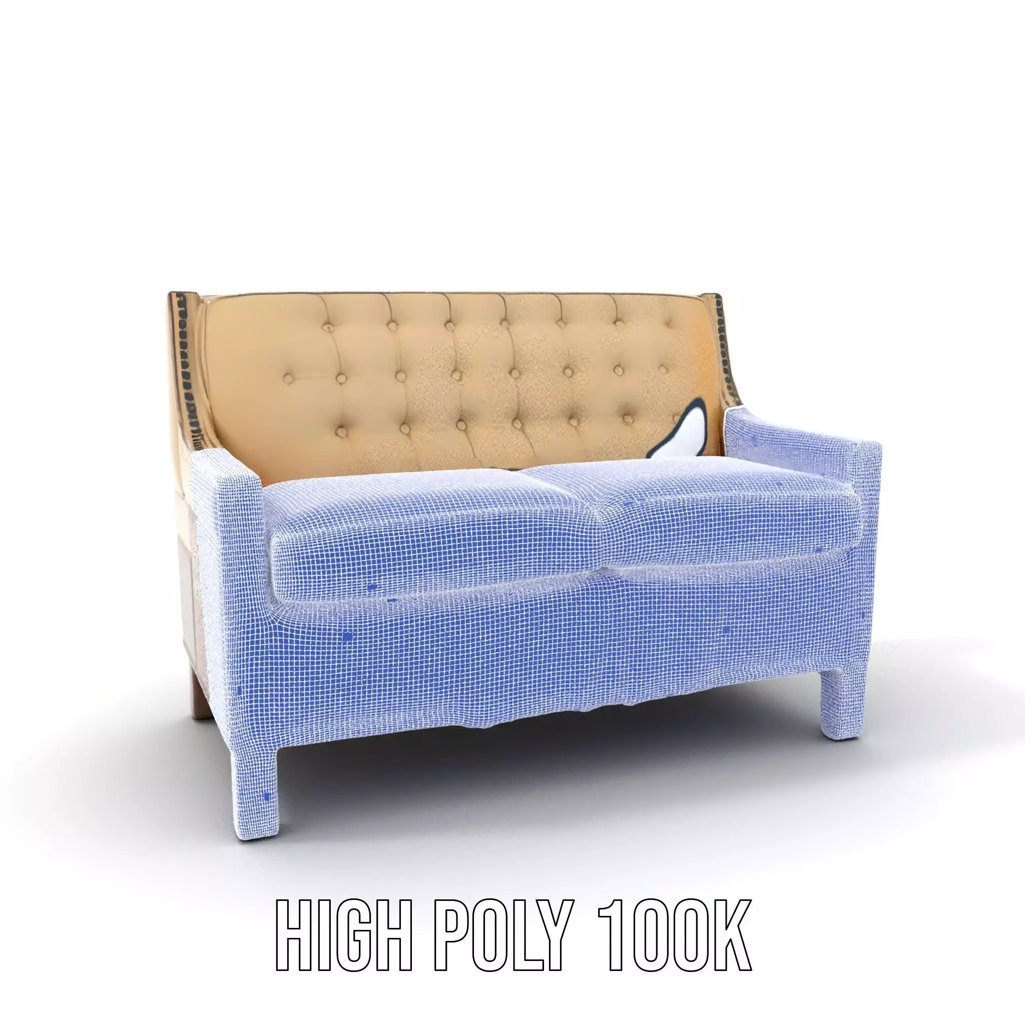 Patchwork Leather Sofa model pack Low-poly 3D model_4