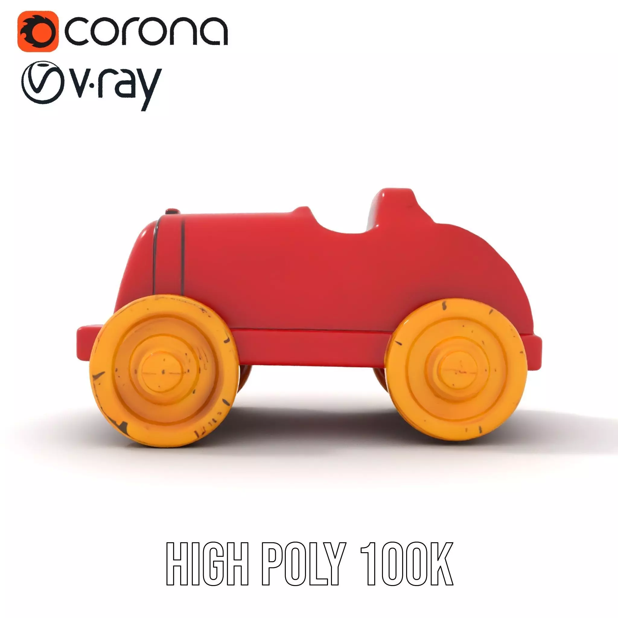 Vintage Red Racer model pack Low-poly 3D model_32