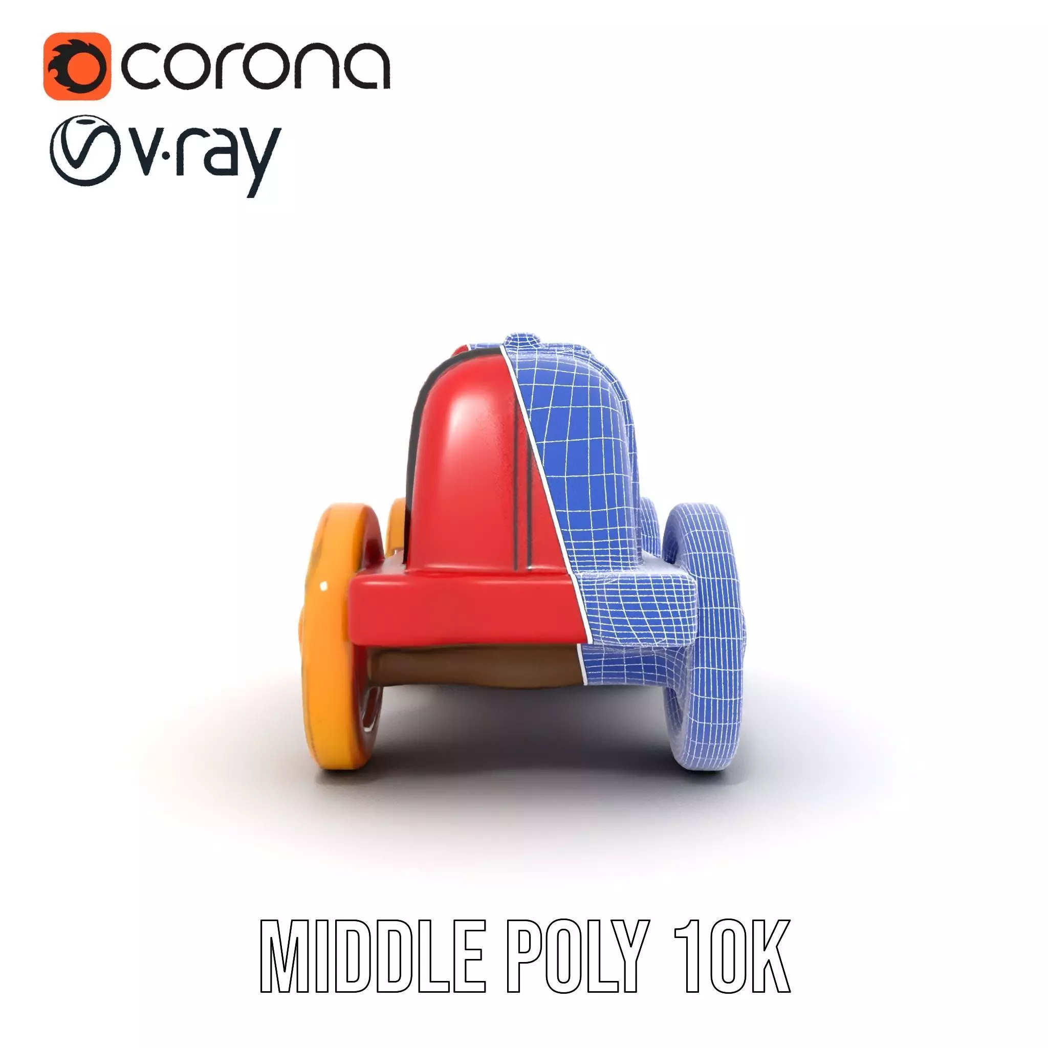 Vintage Red Racer model pack Low-poly 3D model_30