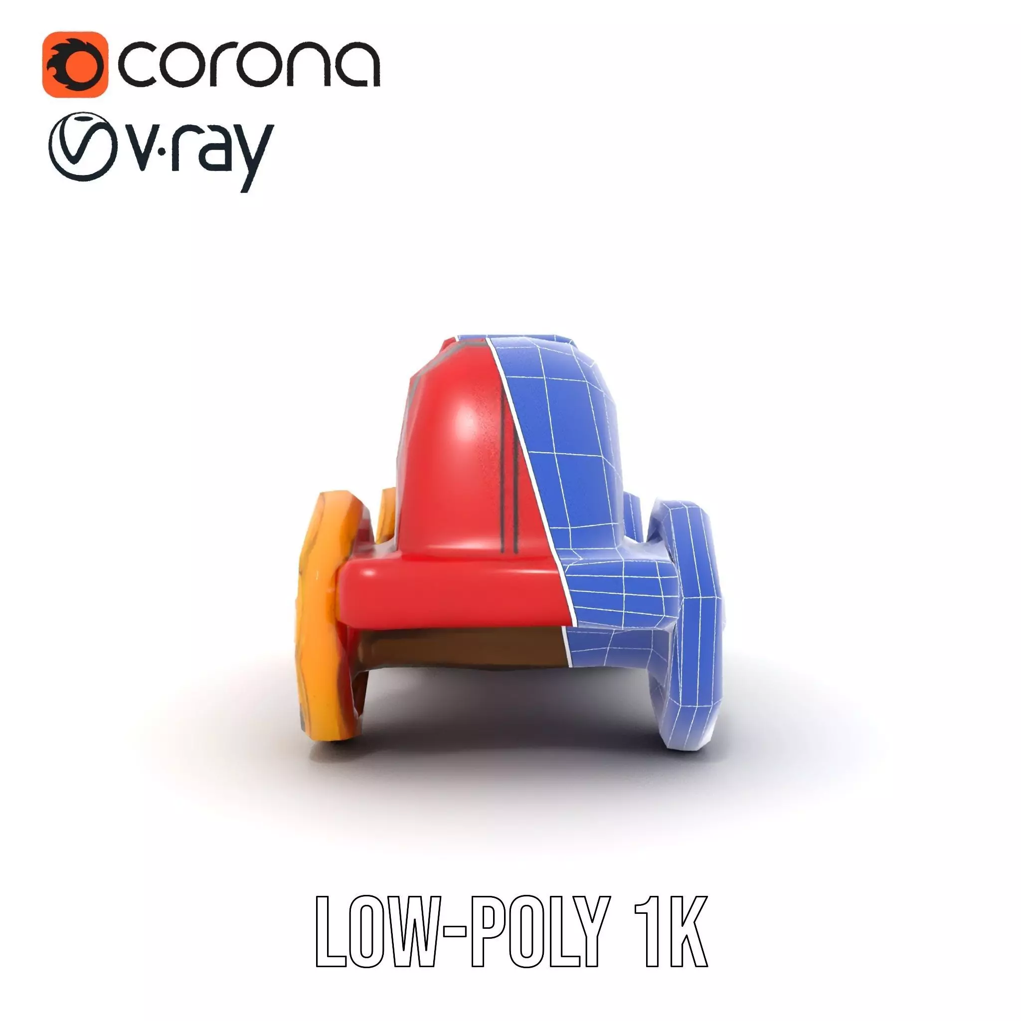 Vintage Red Racer model pack Low-poly 3D model_28