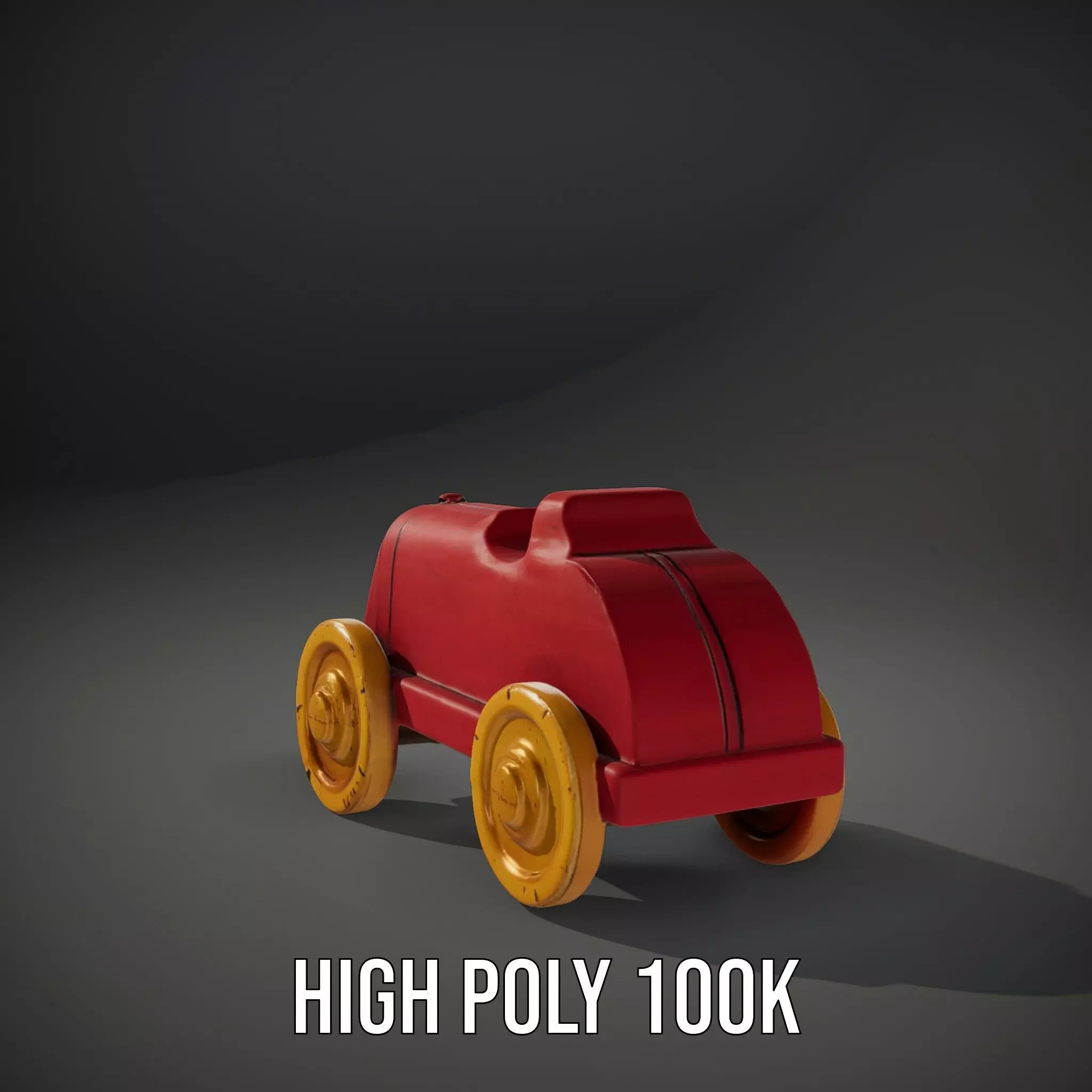 Vintage Red Racer model pack Low-poly 3D model_10