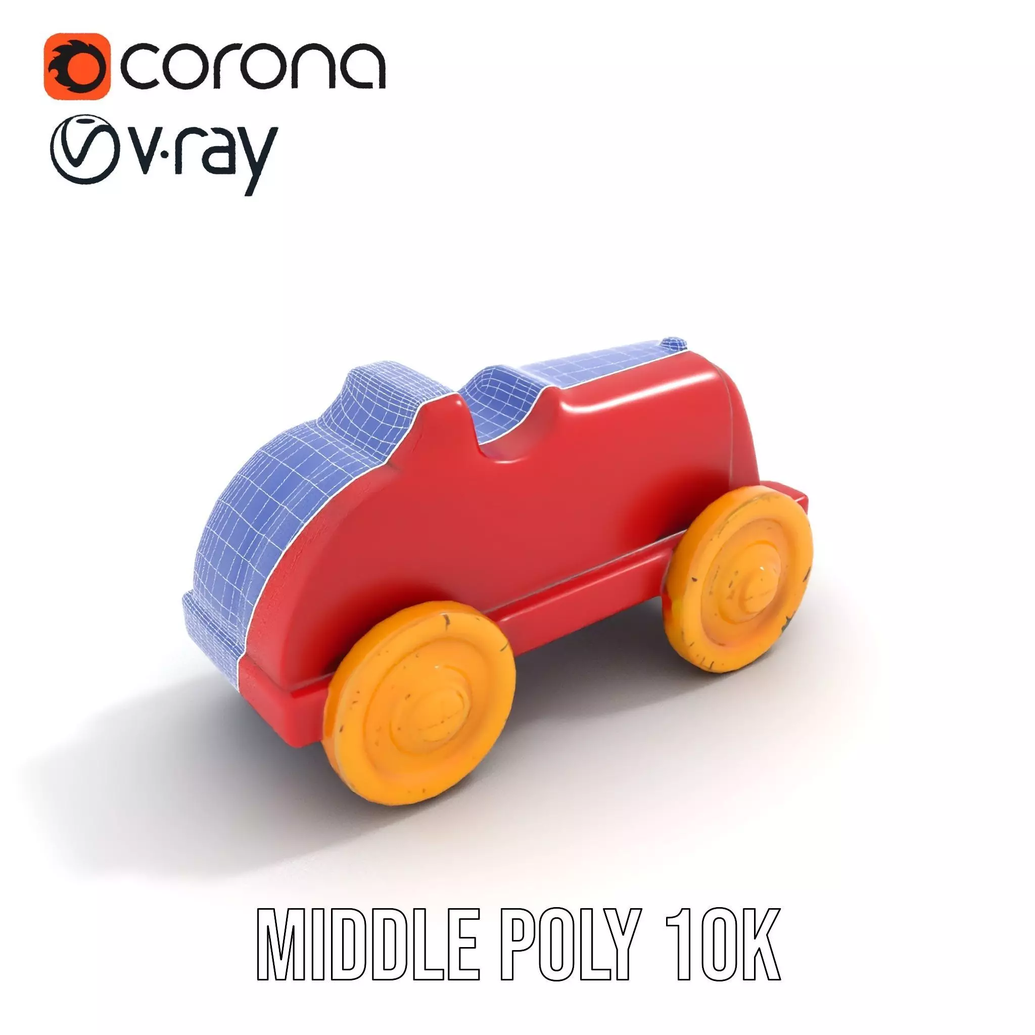 Vintage Red Racer model pack Low-poly 3D model_21