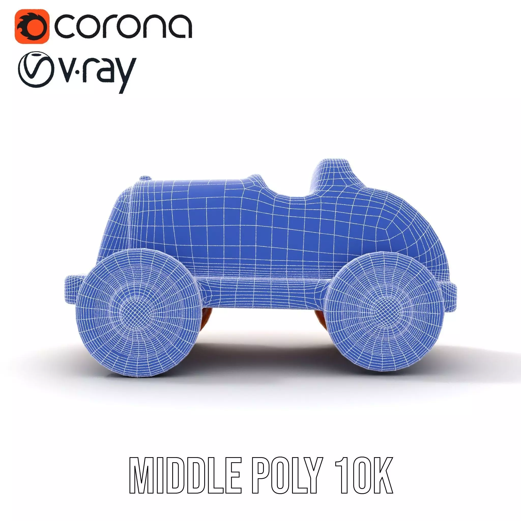 Vintage Red Racer model pack Low-poly 3D model_19