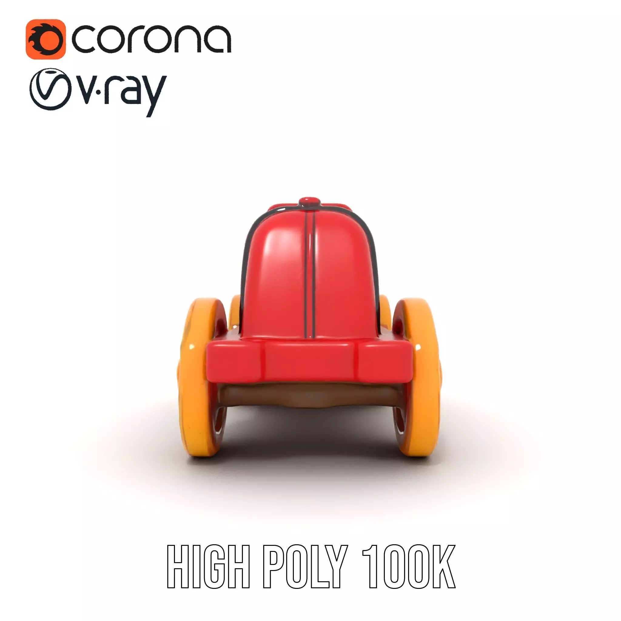 Vintage Red Racer model pack Low-poly 3D model_33