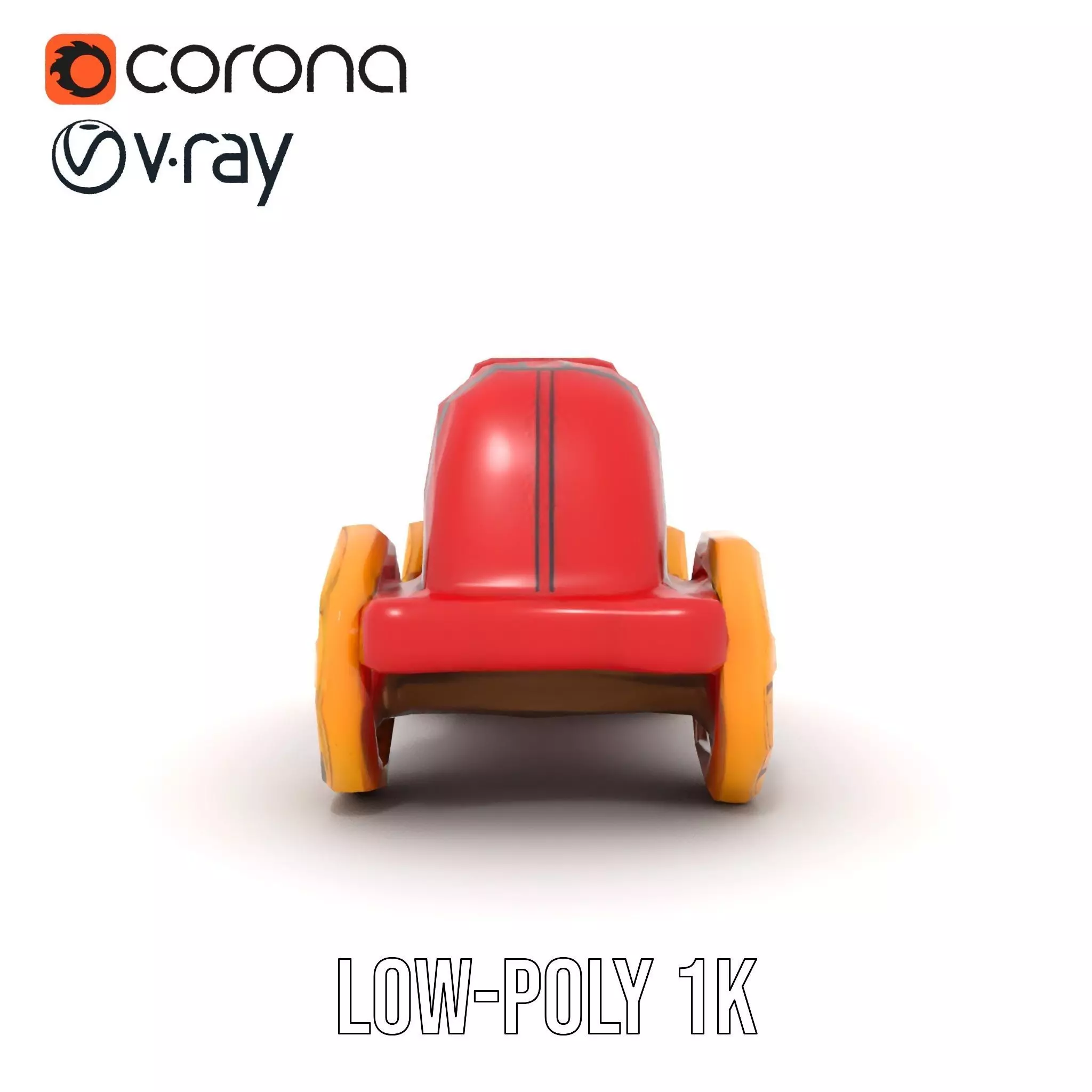 Vintage Red Racer model pack Low-poly 3D model_7