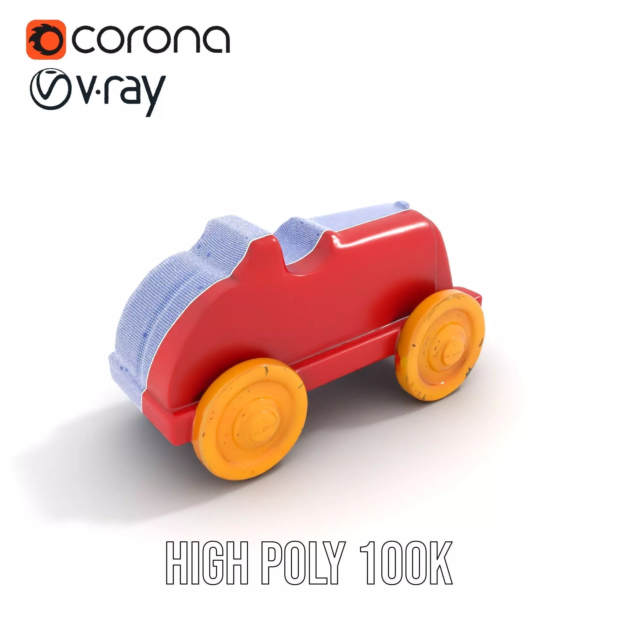 Vintage Red Racer model pack Low-poly 3D model_23