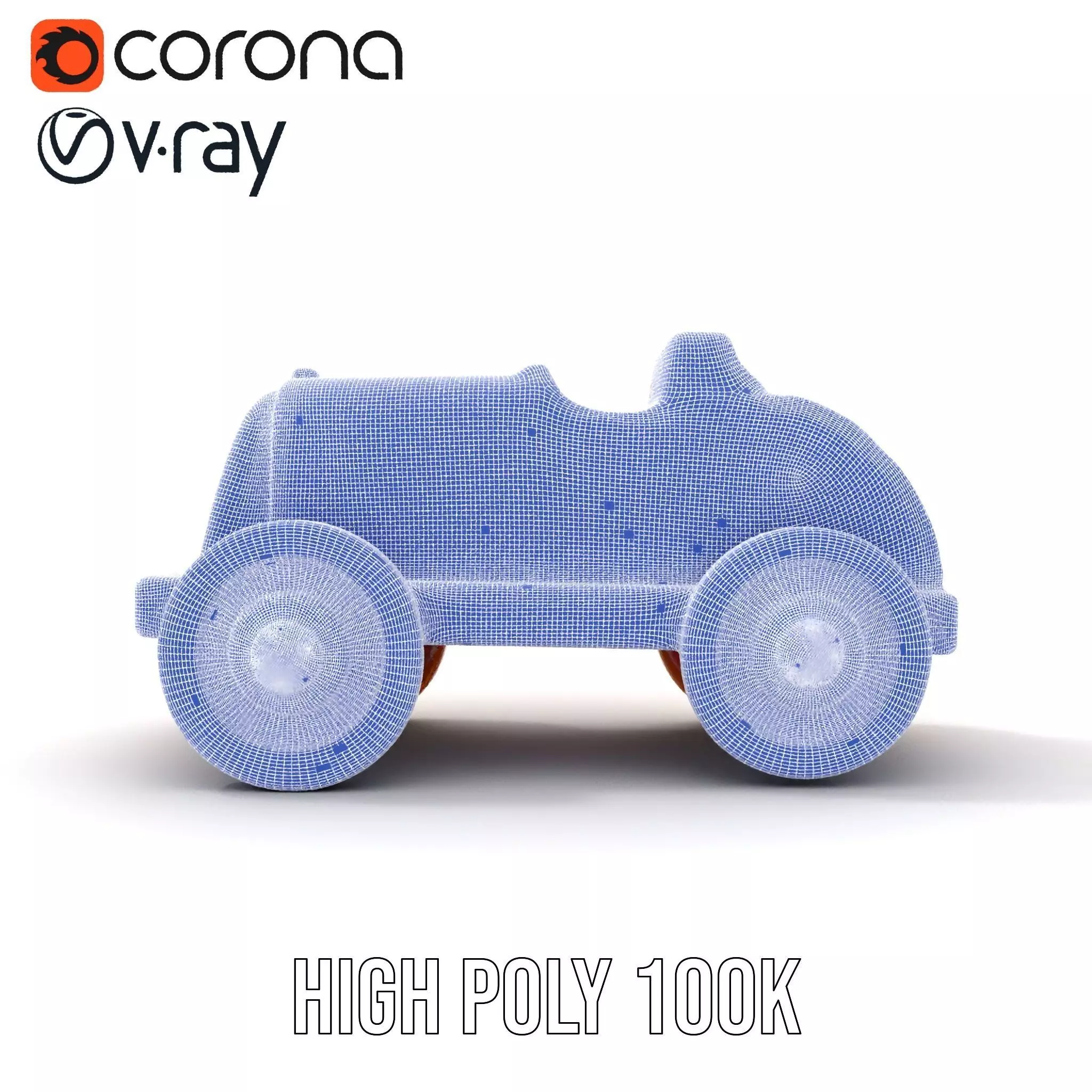 Vintage Red Racer model pack Low-poly 3D model_34