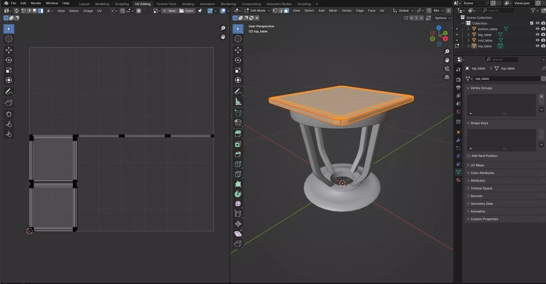Square Table CG80 3D model_10