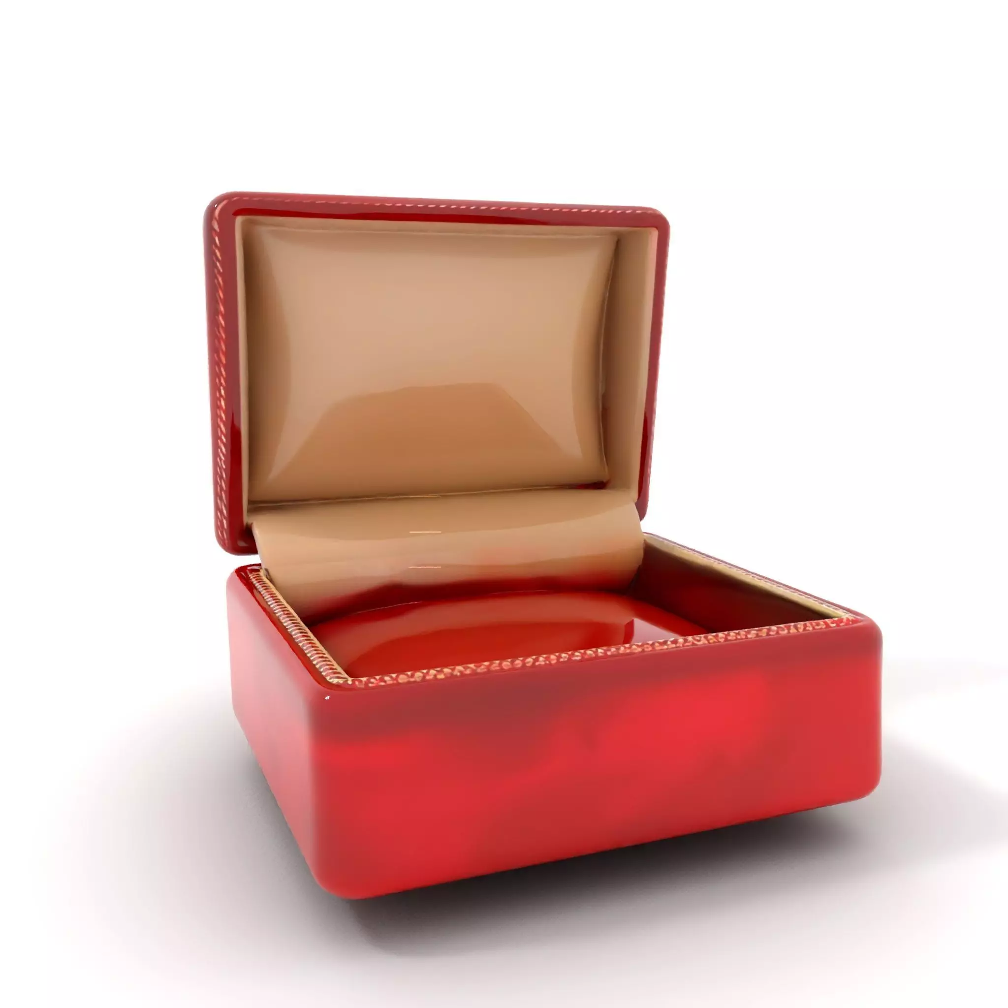 Elegant Red Velvet Jewelry Box model pack Low-poly 3D model_0