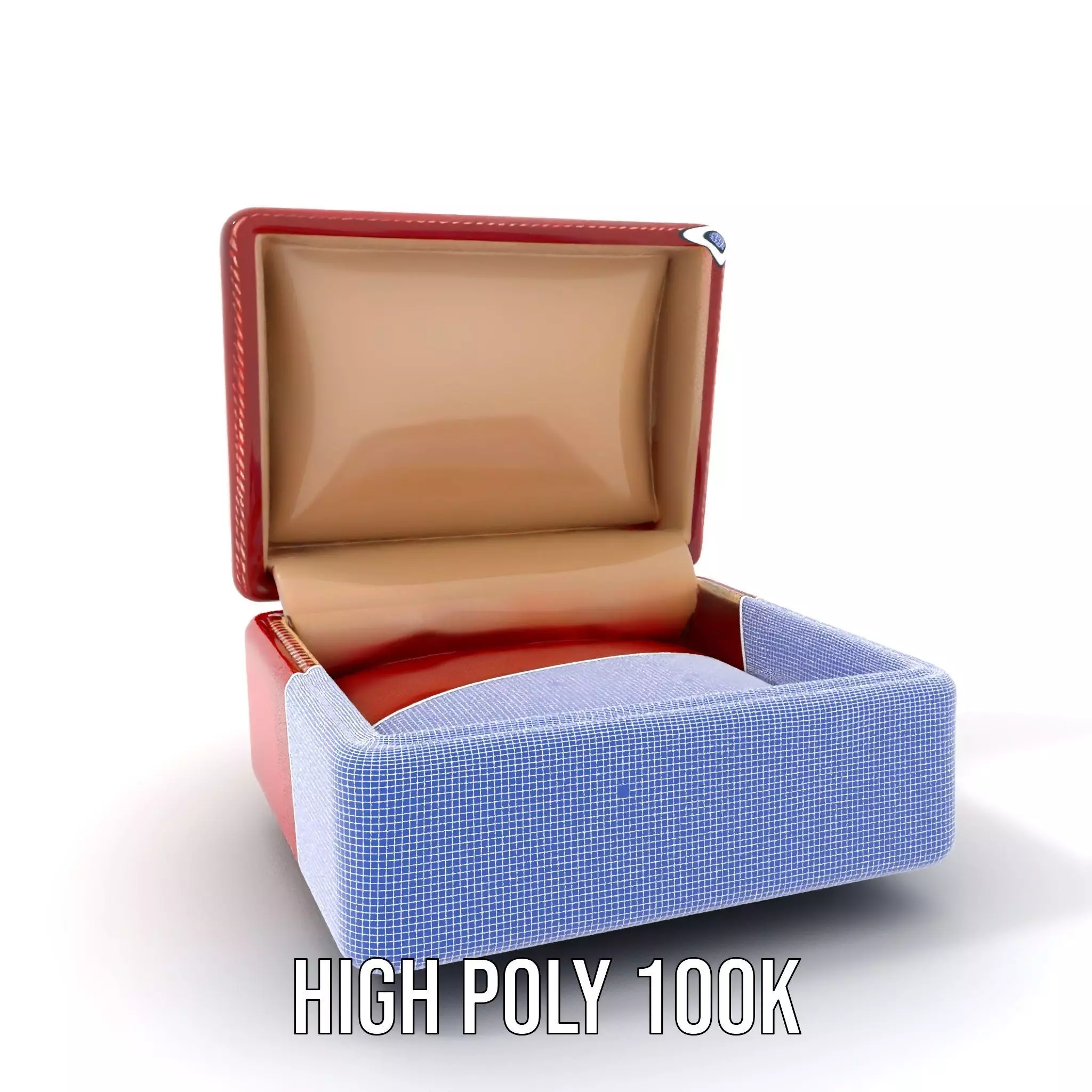 Elegant Red Velvet Jewelry Box model pack Low-poly 3D model_4
