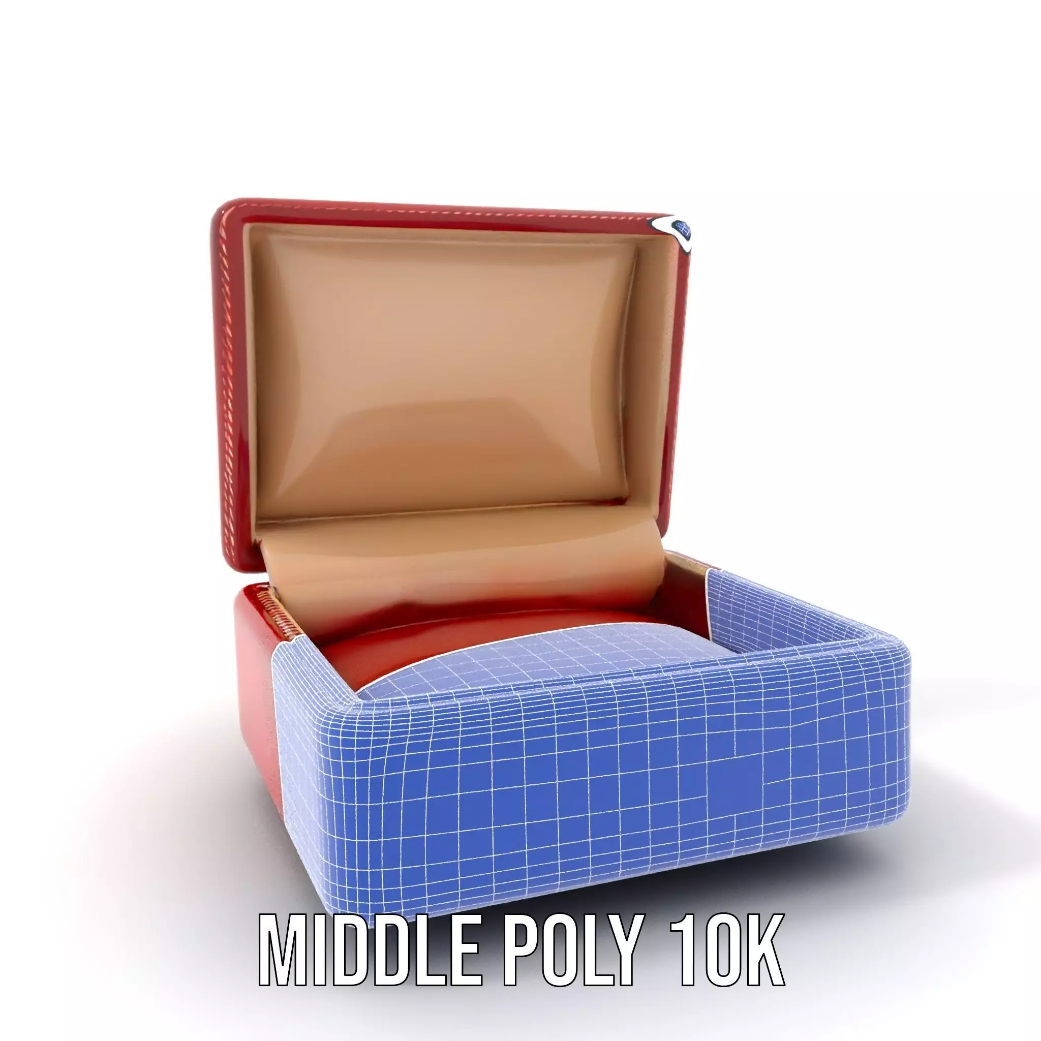 Elegant Red Velvet Jewelry Box model pack Low-poly 3D model_27