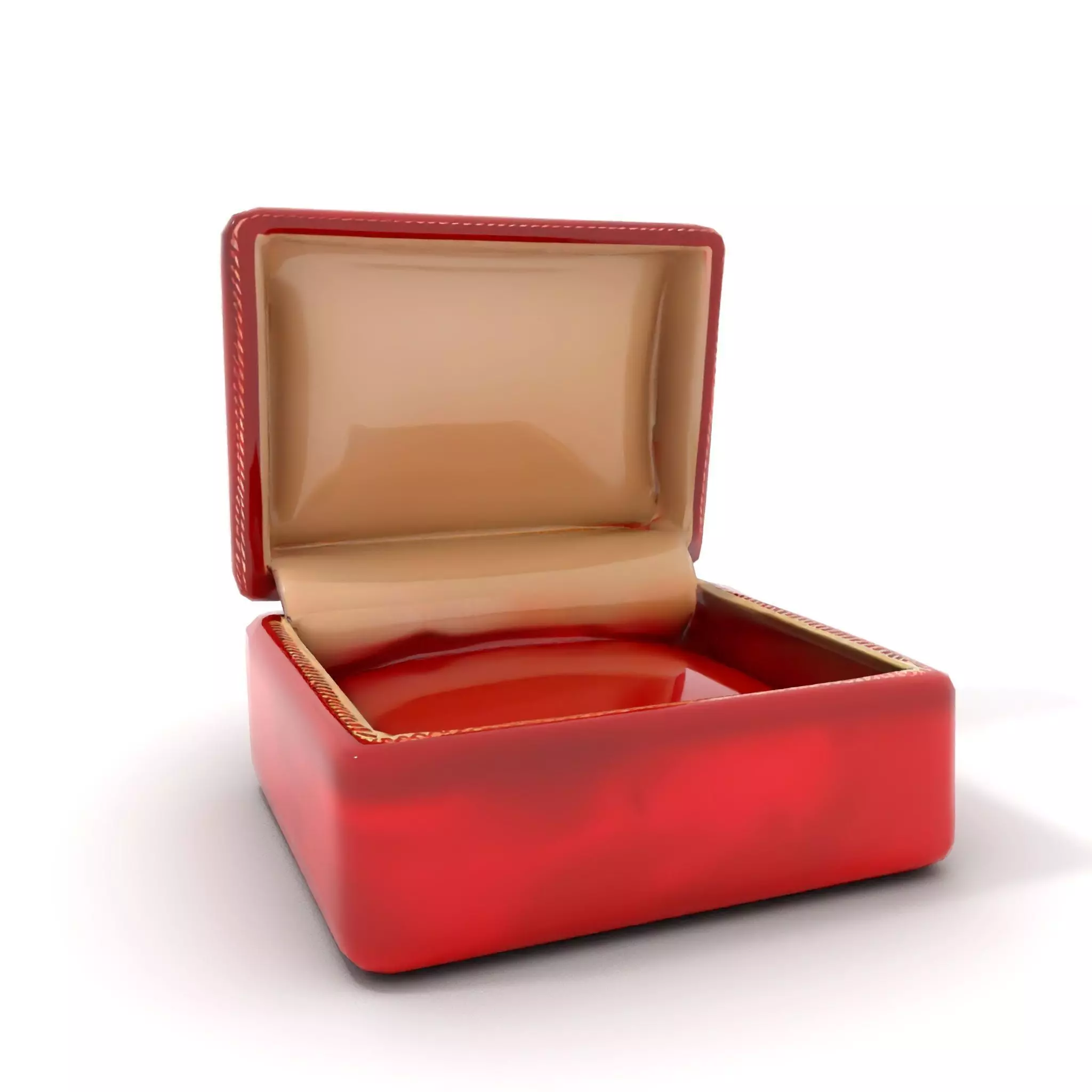 Elegant Red Velvet Jewelry Box model pack Low-poly 3D model_7