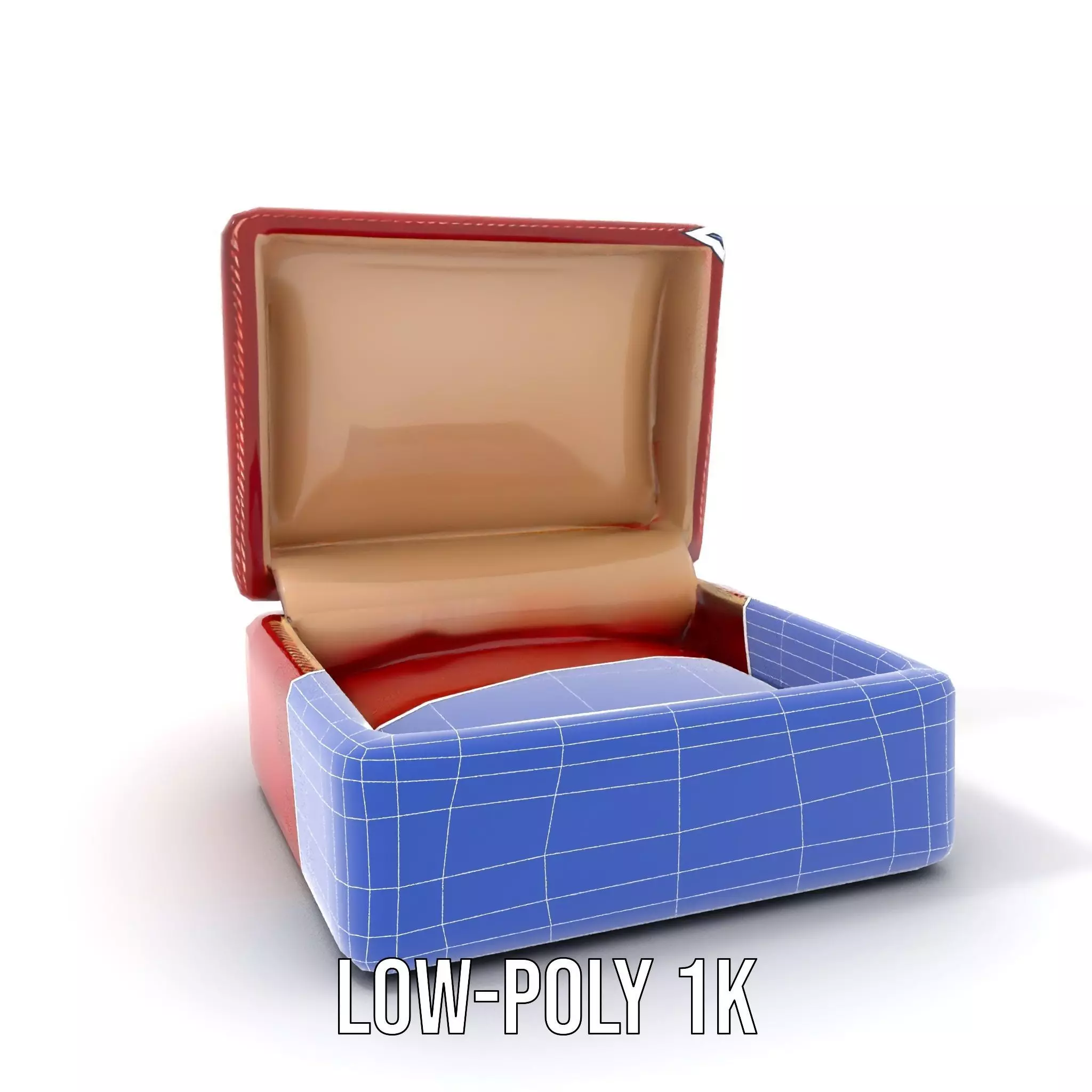 Elegant Red Velvet Jewelry Box model pack Low-poly 3D model_19