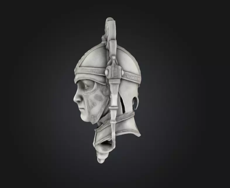 Roman Centurion Marble Relief Low-poly 3D model_5