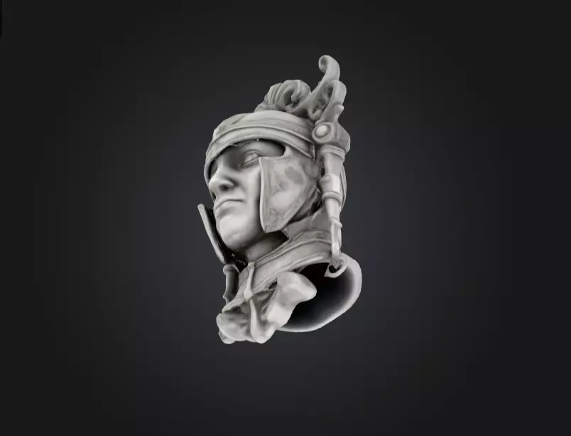 Roman Centurion Marble Relief Low-poly 3D model_9