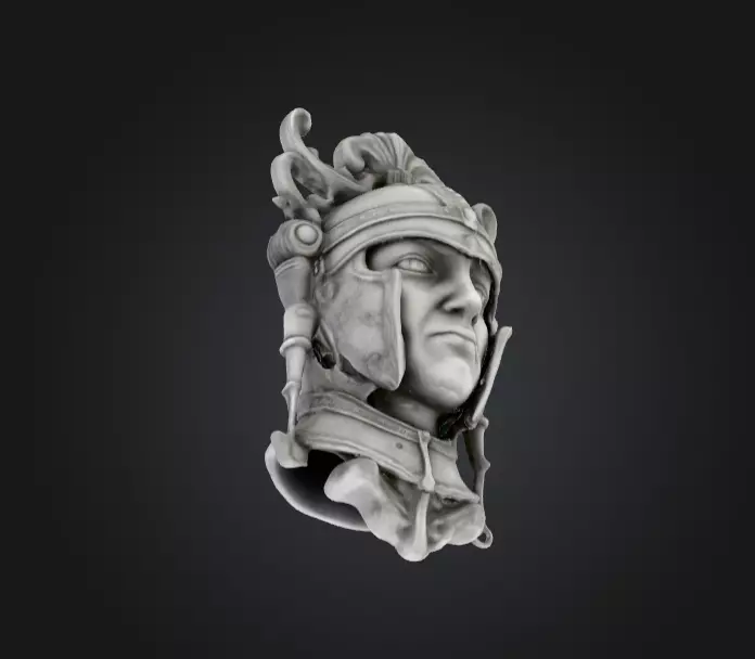 Roman Centurion Marble Relief Low-poly 3D model_7