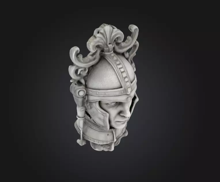 Roman Centurion Marble Relief Low-poly 3D model_6