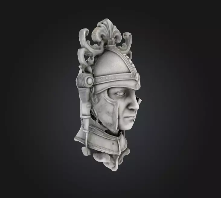 Roman Centurion Marble Relief Low-poly 3D model_0