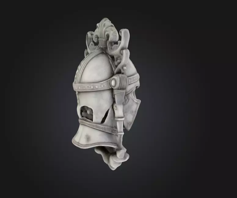 Roman Centurion Marble Relief Low-poly 3D model_10