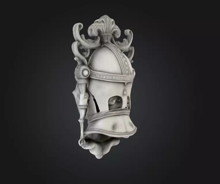 Roman Centurion Marble Relief Low-poly 3D model_3